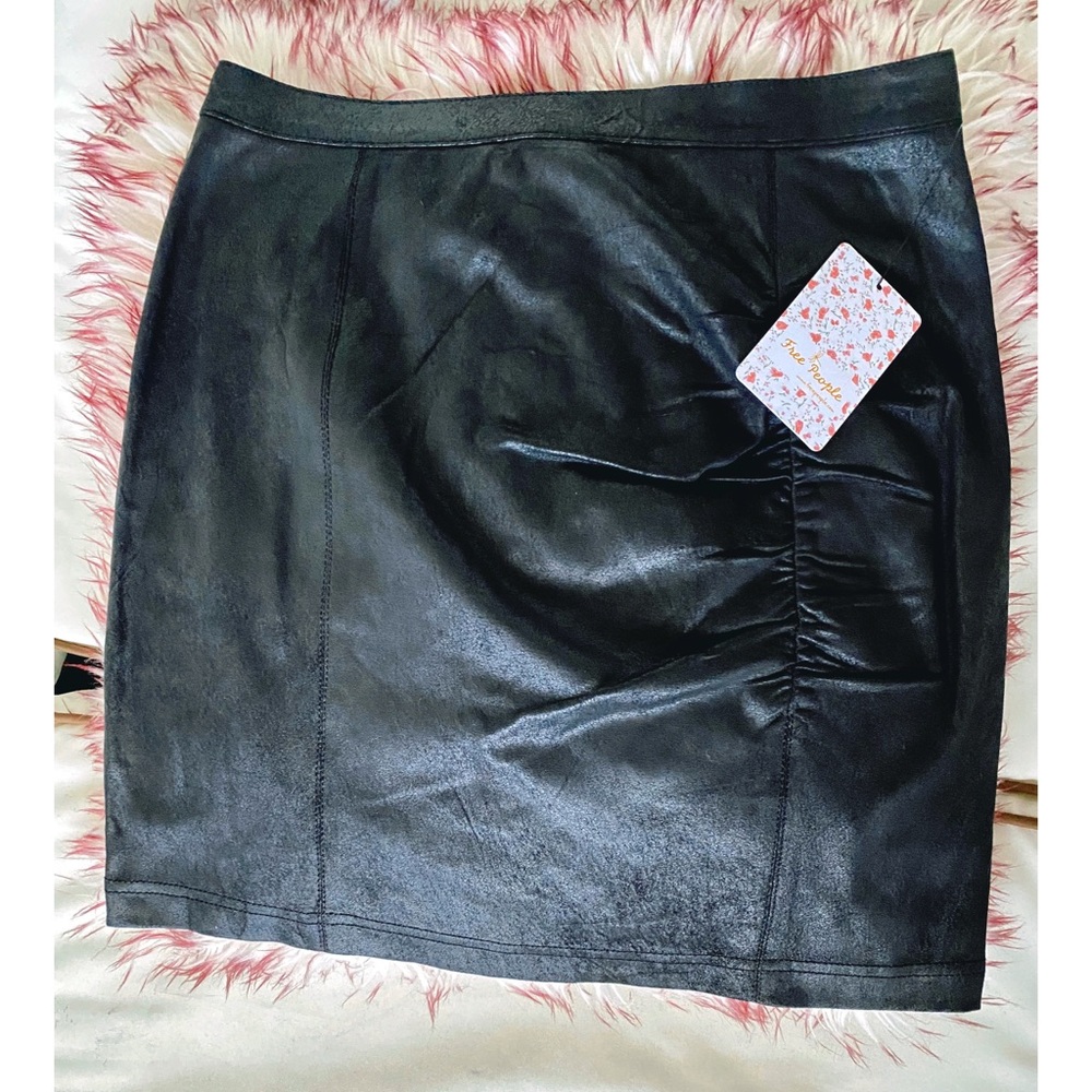 Free People Black Suede Skirt